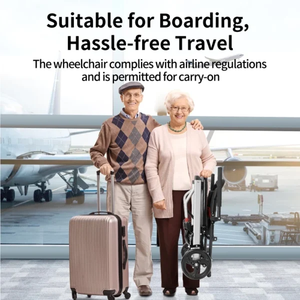 Lightweight Foldable Wheelchair with Shock Absorber