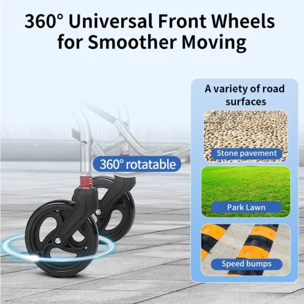 Lightweight Foldable Wheelchair with Shock Absorber