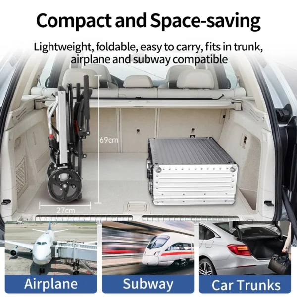 Lightweight Foldable Wheelchair with Shock Absorber
