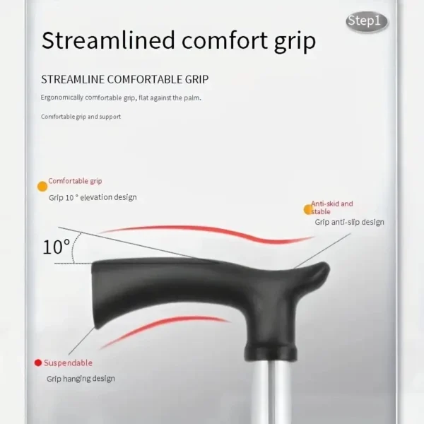 2 in 1 Walking Cane with Foldable Seat