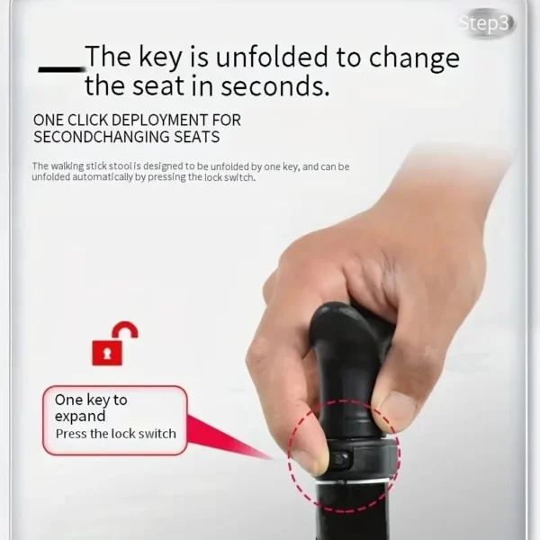 2 in 1 Walking Cane with Foldable Seat