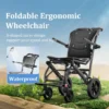 Foldable Ergonomic Walker Wheelchair with Luggage Handle