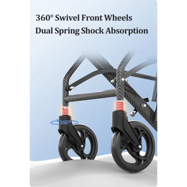 Foldable Ergonomic Walker Wheelchair with Luggage Handle