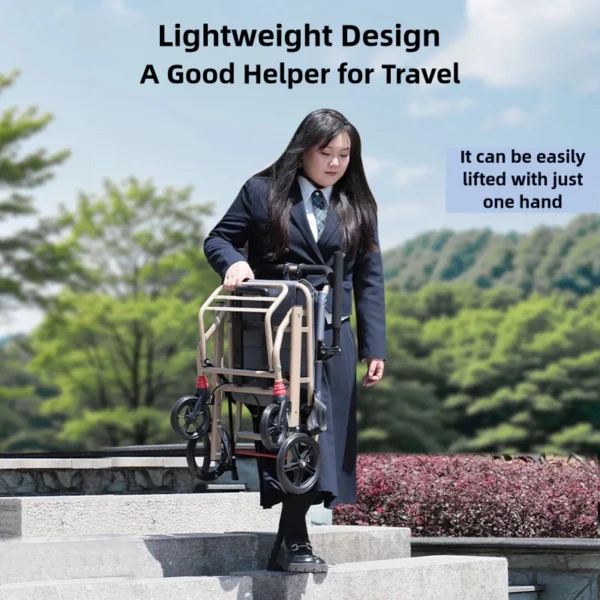 Travel Wheelchair with Luggage Handle