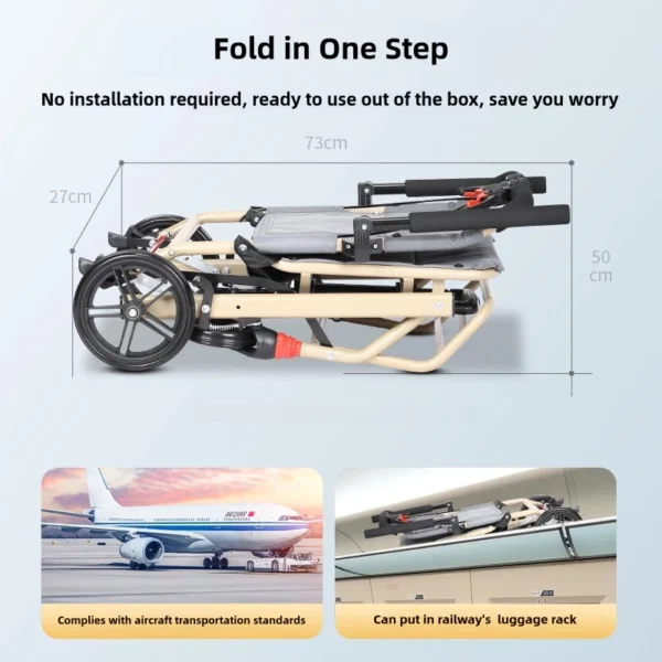 Travel Wheelchair with Luggage Handle