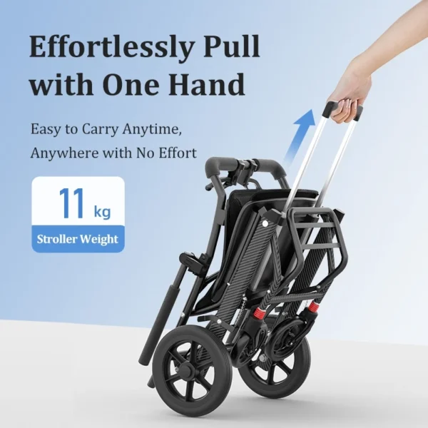 Foldable Ergonomic Walker Wheelchair with Luggage Handle