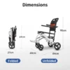 Lightweight Foldable Wheelchair with Shock Absorber
