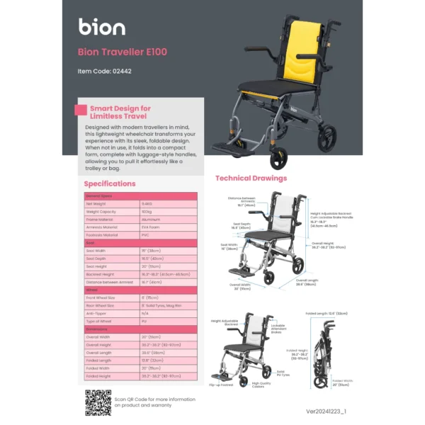 Bion Traveller Wheelchair E100