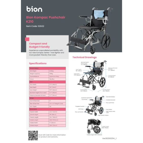 Bion Kompac Wheelchair K210