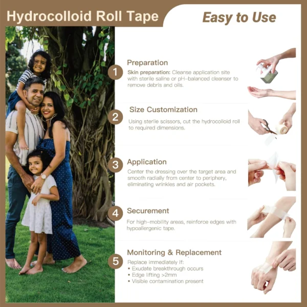 Medical Grade Hydrocolloid Bandage Roll