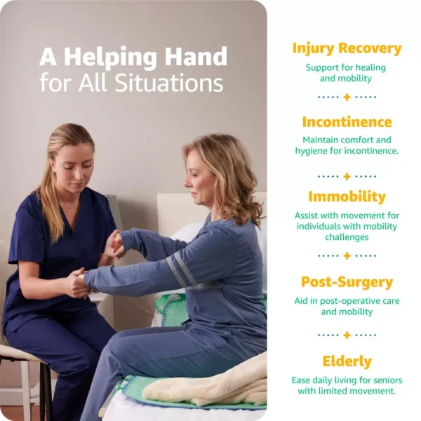 Washable Positioning Bed Pad with Handles