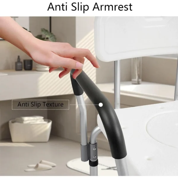 Height Adjustable Folding Bedside Commode & Shower Chair