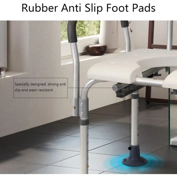 Height Adjustable Folding Bedside Commode & Shower Chair