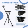 Folding Walking Cane Chair Tripod