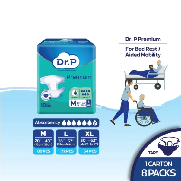 Dr. P Level 7 Premium Adult Diaper 8 Packs