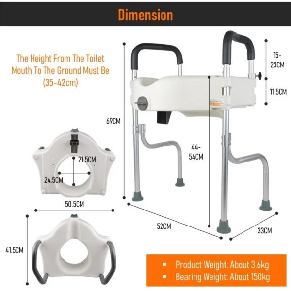 Adjustable Raised Toilet Seat