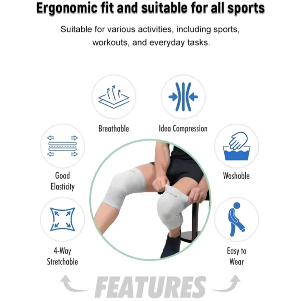 Bamboo Charcoal Knee Warmer Sleeves