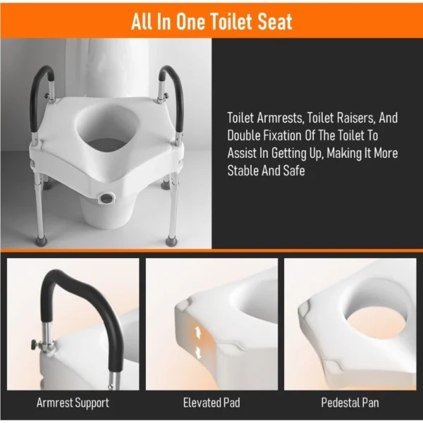Adjustable Raised Toilet Seat